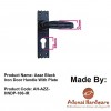 "Azaz" Black Iron Door Handle with Plate